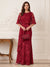 A-Line/Princess Scoop Half Sleeves Floor-Length Mother of the Bride Dresses with Ruffles