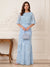 A-Line/Princess Scoop Half Sleeves Floor-Length Mother of the Bride Dresses with Ruffles