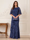 A-Line/Princess Scoop Half Sleeves Floor-Length Mother of the Bride Dresses with Ruffles