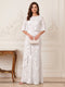 A-Line/Princess Scoop Half Sleeves Floor-Length Mother of the Bride Dresses with Ruffles