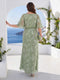 A-Line/Princess Scoop Half Sleeves Floor-Length Plus Size Mother of the Bride Dresses with Ruffles