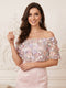 Trumpet/Mermaid Off the Shoulder Half Sleeves Floor-Length Mother of the Bride Dresses with Applique & 3D Floral