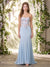 A-Line/Princess Strapless Sleeveless Floor-Length Evening Dresses with Embroidery