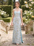 Sheath/Column Strapless Sleeveless Floor-Length Evening Dresses with Bowknot & 3D Floral