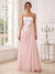 Sheath/Column Strapless Sleeveless Floor-Length Evening Dresses with Applique & Pleats