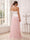 Sheath/Column Strapless Sleeveless Floor-Length Evening Dresses with Applique & Pleats