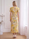 Sheath/Column Scoop Short Sleeves Ankle-Length Wedding Guest Dresses with Embroidery & 3D Floral