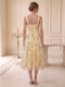 A-Line/Princess Sweetheart Sleeveless Tea-Length Wedding Guest Dresses with Applique & Lace