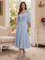 A-Line/Princess V-Neck Half-Sleeves Tea-length Mother of the Bride Dresses with 3D Floral & Pleats