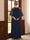 Sheath/Column 3/4 Sleeves Bateau Floor-length Mother of the Bride Dresses with Beading