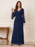 Sheath/Column V Neck Long Sleeves Floor-length Mother of the Bride Dresses with Ruched & Ruffles