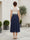 A-Line/Princess V-Neck Short Sleeves Tea-length Mother of the Bride Dresses with Applique & Pleats