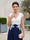 A-Line/Princess V-Neck Short Sleeves Tea-length Mother of the Bride Dresses with Applique & Pleats