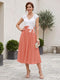 A-Line/Princess V-Neck Short Sleeves Tea-length Mother of the Bride Dresses with Applique & Pleats