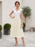 A-Line/Princess V-Neck Short Sleeves Tea-length Mother of the Bride Dresses with Applique & Pleats
