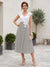 A-Line/Princess V-Neck Short Sleeves Tea-length Mother of the Bride Dresses with Applique & Pleats