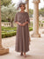 A-Line/Princess  Bateau Neck Short Sleeves Ankle-Length Mother of the Bride Dresses with Lace & Rhinestone