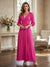 A-Line/Princess Half Sleeves V-neck Floor-length Mother of the Bride Dresses with Bowknot