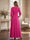 A-Line/Princess Half Sleeves V-neck Floor-length Mother of the Bride Dresses with Bowknot
