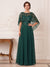 A-Line/Princess Scoop Short Sleeves Floor-Length Mother of the Bride Dresses with Applique & Beading