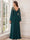 A-Line/Princess Long Sleeves Crew Neck Floor-Length Mother of the Bride Dresses with Pleats