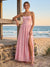 A-Line/Princess Strapless Sleeveless Floor-Length Bridesmaid Dresses with Split Side