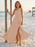 A-Line/Princess One-Shoulder Sleeveless Floor-Length Bridesmaid Dresses with Split Side & Ruched