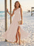 A-Line/Princess One-Shoulder Sleeveless Floor-Length Bridesmaid Dresses with Split Side & Ruched