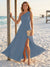 A-Line/Princess One-Shoulder Sleeveless Floor-Length Bridesmaid Dresses with Split Side & Ruched