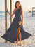 A-Line/Princess One-Shoulder Sleeveless Floor-Length Bridesmaid Dresses with Split Side & Ruched