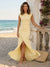 Sheath/Column Scoop Cap sleeves Floor-Length Bridesmaid Dresses With Ruched