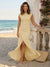 Sheath/Column Scoop Cap sleeves Floor-Length Bridesmaid Dresses With Ruched