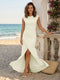 Sheath/Column Scoop Cap sleeves Floor-Length Bridesmaid Dresses With Ruched