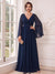 A-Line/Princess V-Neck Flutter Sleeves Floor-length Mother of the Bride Dresses with Lace & Applique