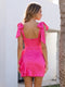 Sheath/Column Square Neck Short/Mini Homecoming Dresses With Bowknot & Ruffles