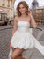 A-Line/Princess Strapless Sleeveless Short Homecoming Dresses With Bowknot & Pleats