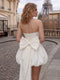 A-Line/Princess Strapless Sleeveless Short Homecoming Dresses With Bowknot & Pleats