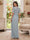 Sheath/Column V-Neck Half Sleeves Ankle-Length Mother of the Bride Dresses with Applique & Ruffles
