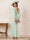 Trumpet/Mermaid V-Neck Long Sleeves Ankle-Length Mother of the Bride Dresses with Pleats