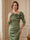 Sheath/Column Asymmetric Tea-Length 3/4 Sleeves Mother of the Bride Dresses with 3D Floral & Pleated