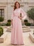 A-Line/Princess  Scoop Flutter Sleeves Floor-Length Mother of the Bride Dresses with Lace & Appliques