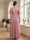 A-Line/Princess V-Neck Short Sleeves Floor-Length Mother of the Bride Dresses with Lace & Sash