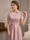 A-Line/Princess Scoop Short Sleeves Ankle-Length Mother of the Bride Dresses with Bowknot & Pleated