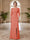 Sheath/Column Scoop 3/4 Sleeves Floor-length Mother of the Bride Dresses with Split Side & Appliques