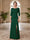 Sheath/Column Scoop 3/4 Sleeves Floor-length Mother of the Bride Dresses with Split Side & Appliques