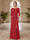 Sheath/Column Scoop 3/4 Sleeves Floor-length Mother of the Bride Dresses with Split Side & Appliques