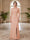 Sheath/Column Scoop 3/4 Sleeves Floor-length Mother of the Bride Dresses with Split Side & Appliques