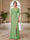 Sheath/Column Scoop 3/4 Sleeves Floor-length Mother of the Bride Dresses with Split Side & Appliques
