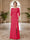 Sheath/Column Scoop 3/4 Sleeves Floor-length Mother of the Bride Dresses with Split Side & Appliques