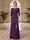 Sheath/Column Scoop 3/4 Sleeves Floor-length Mother of the Bride Dresses with Split Side & Appliques